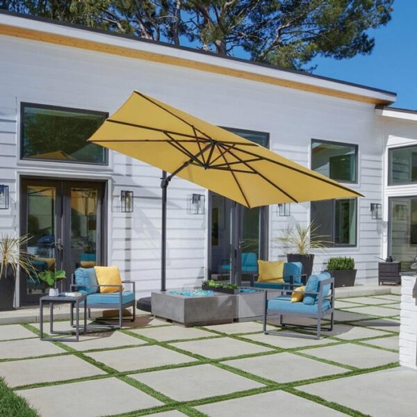 Yellow Umbrella in lawn